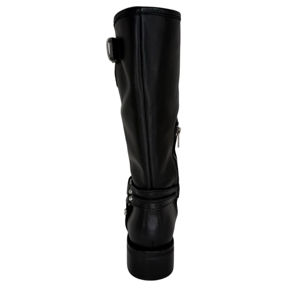 Steve Madden Black Moto Boots with Buckle Detail - Picture 4 of 13